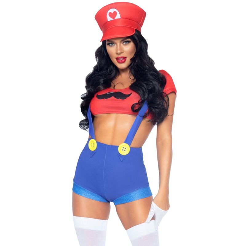 LEG AVENUE - SEXY KOSTUME MARIO BROS RØD/BLÅ S
