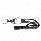 KINK - TRIPEL METAL PENIS RING 3,8 CM TIL 5 CM MED LÆDERBÆLTE 112 CM