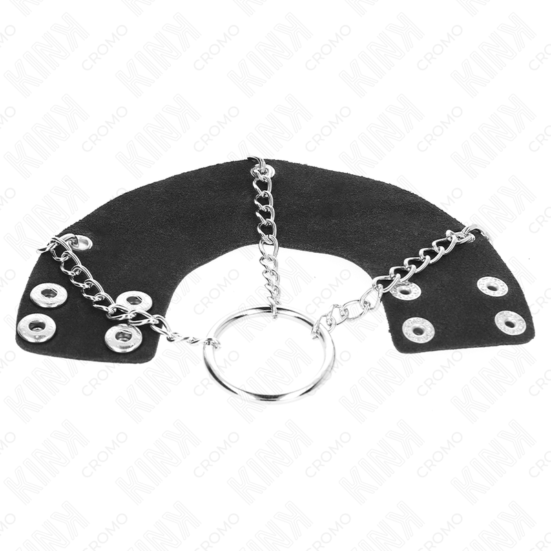 KINK - PENISRING 4 CM KÆDE 7 CM METAL MED LÆDERBÆLTE
