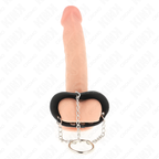 KINK - PENISRING 4 CM KÆDE 7 CM METAL MED LÆDERBÆLTE