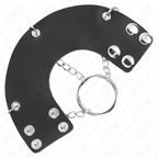 KINK - PENISRING 4 CM KÆDE 7 CM METAL MED LÆDERBÆLTE
