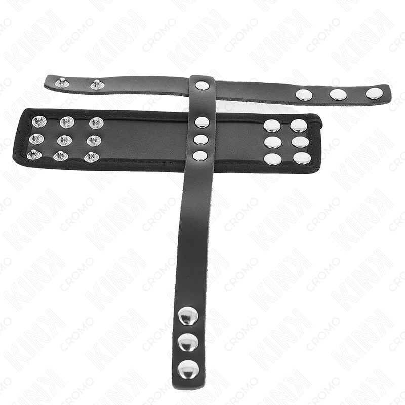 KINK - LÆDER PENIS BUR RING MED JUSTERBAR BELAGET BALL DIVIDER STRAP