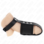 KINK - LÆDER PENIS BUR RING MED JUSTERBAR BELAGET BALL DIVIDER STRAP