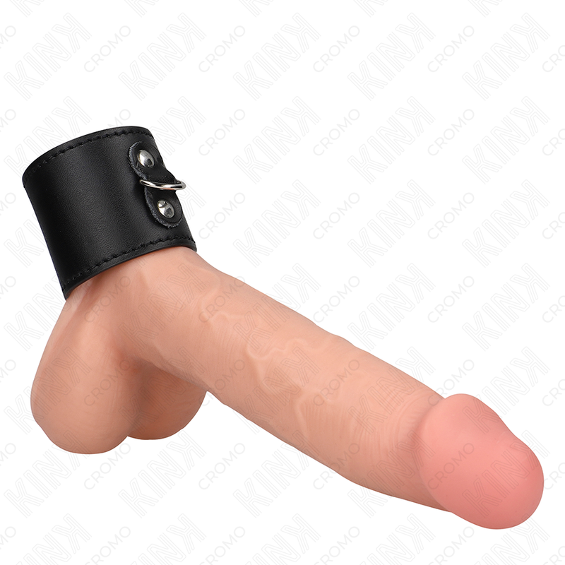 KINK - LÆDERPENISRING MED TRYKLUKNING 18 X 5 CM
