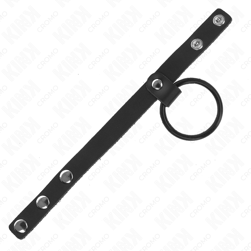 KINK - SILIKONE PENIS RING 3,8 CM OG LÆDERKUGLER 22 X 1,5 CM