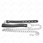 KINK - LÆDERPENISRING MED STROP 21,5 X 2 CM OG METALKÆDE 60 CM