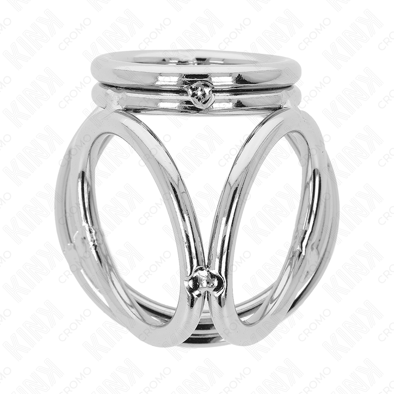 KINK - TRIPLE CHROME METAL PENIS RING 3,8 CM TIL 5 CM MODEL 1