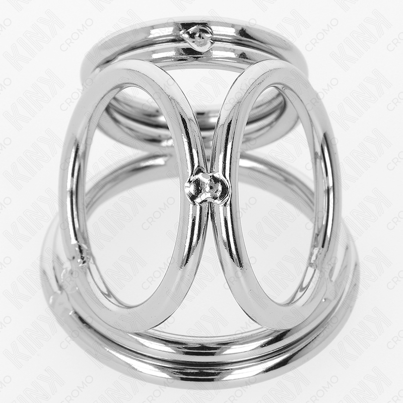 KINK - TRIPLE CHROME METAL PENIS RING 3,8 CM TIL 5 CM MODEL 1