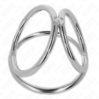 KINK - TRIPLE CHROME METAL PENIS RING 3,8 CM TIL 5 CM MODEL 2