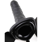FETISH FANTASY SERIE - 19 CM VIBRERENDE HULE STRAP-ON SORT