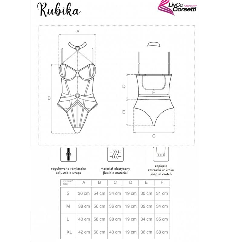 LIVCO KORSETTI MODE - RUBIKA LC XG079 BODY MED CHOKER SORT L
