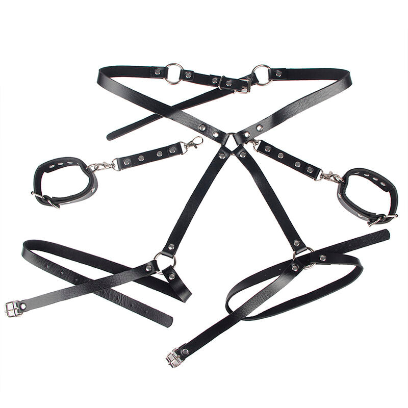 SUBBLIME - 953690 HÅNDJERN MED BONDAGEBÆLTE SORT ÉN STØRRELSE