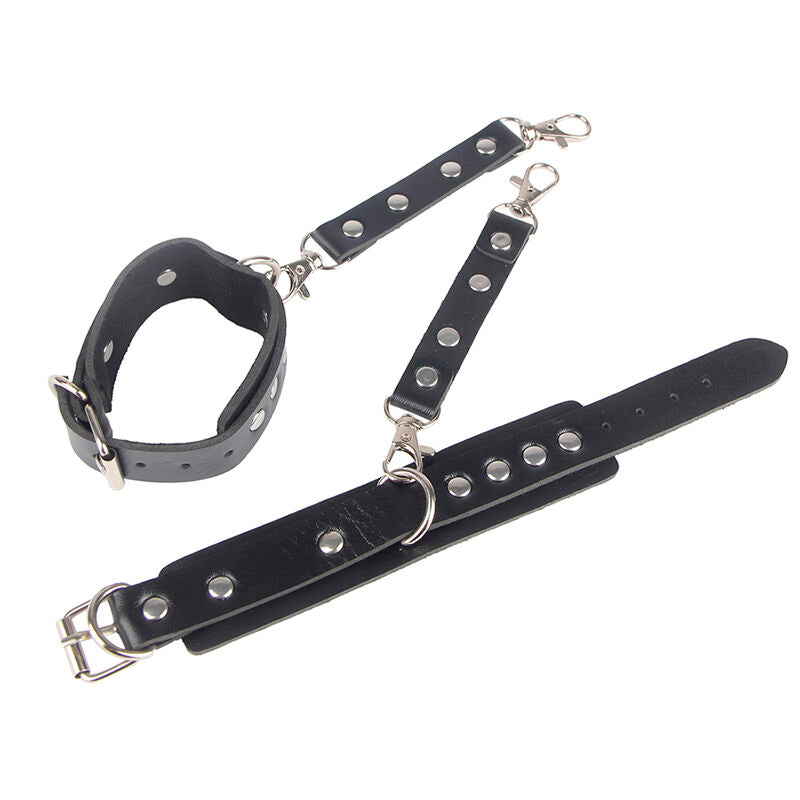 SUBBLIME - 953690 HÅNDJERN MED BONDAGEBÆLTE SORT ÉN STØRRELSE
