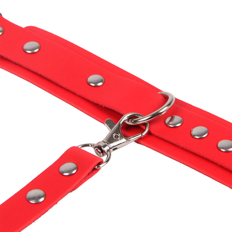 SUBBLIME - 953706 HÅNDJERN MED BONDAGEBÆLTE RØD ÉN STØRRELSE