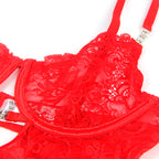 SUBBLIME - 954208 BLONDE BABYDUKKEN MED JUSTERBARE STROPPER RØD S/M