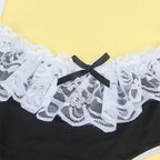 SUBBLIME - 954307 SEXET STUEPIGEKOSTUME SORT/HVID S/M