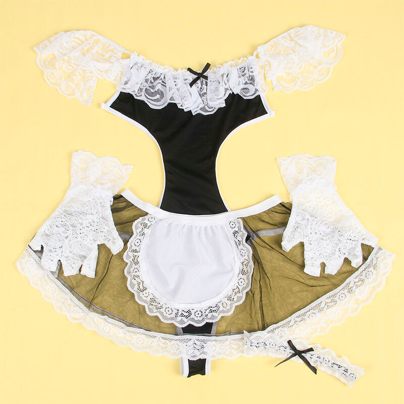 SUBBLIME - 954307 SEXET STUEPIGEKOSTUME SORT/HVID S/M