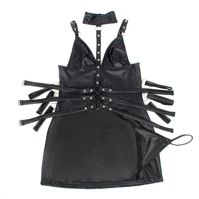 SUBBLIME - 954413 LÆDER BONDAGE BODY SORT L/XL