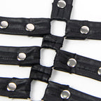 SUBBLIME - 954413 LÆDER BONDAGE BODY SORT L/XL