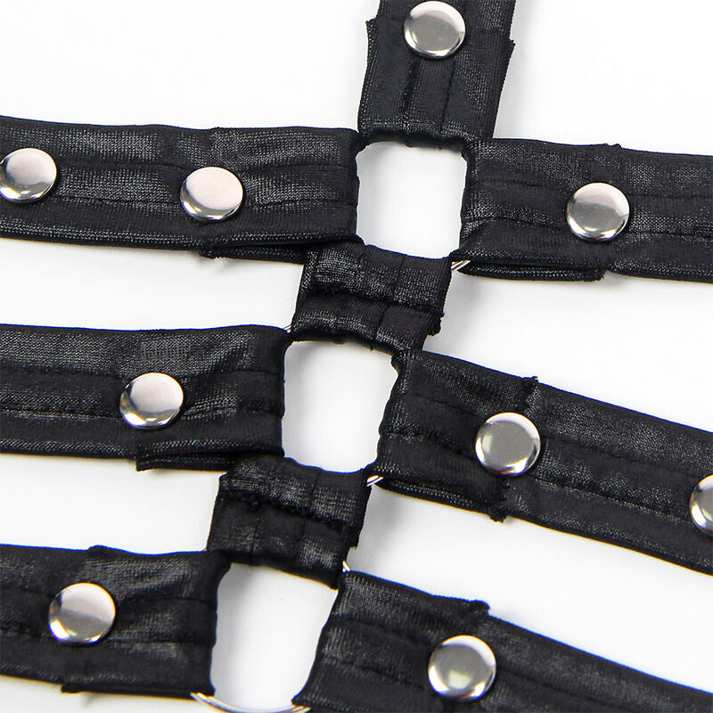 SUBBLIME - 954413 LÆDER BONDAGE BODY SORT L/XL