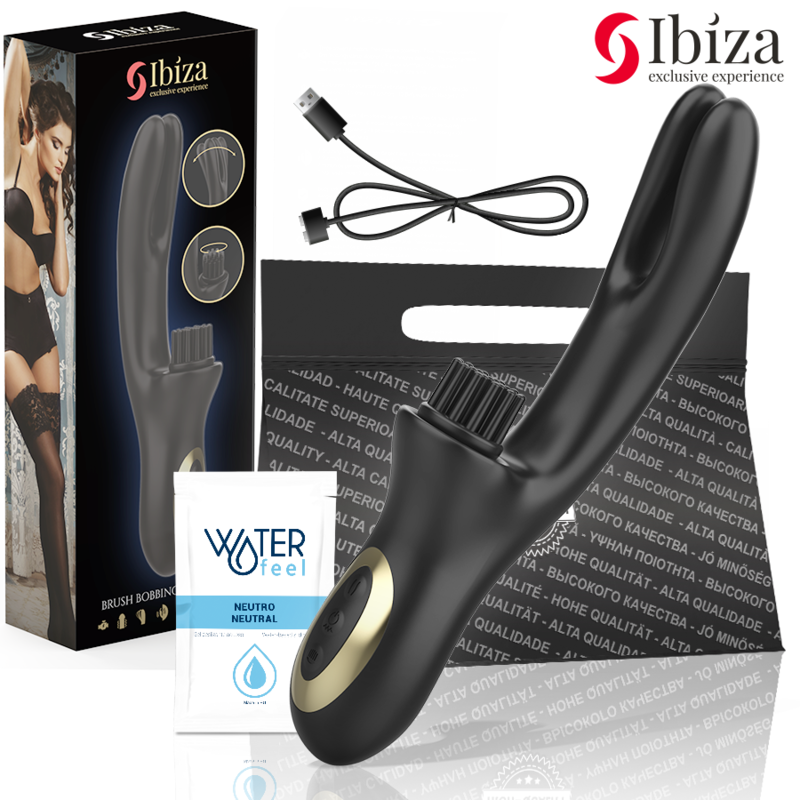 IBIZA - HI-TECH RABITT BØRSTENDE MULTICELLE KLITORIAL OG DOBBELT BØLGEVIBRATOR