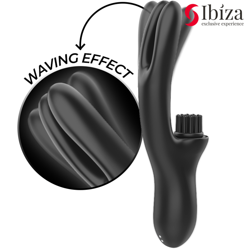 IBIZA - HI-TECH RABITT BØRSTENDE MULTICELLE KLITORIAL OG DOBBELT BØLGEVIBRATOR