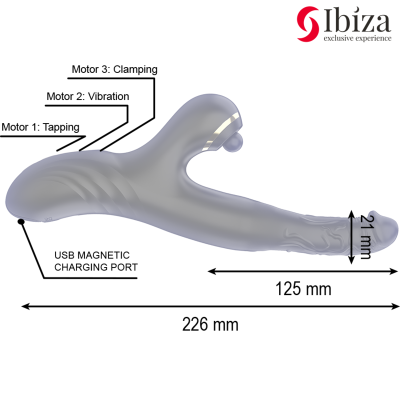 IBIZA - TWO DRAGONS DOBBELTVIBRATOR SORT