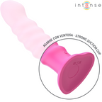 INTENS - CINDY VIBRATOR STØRRELSE L SPIRALDESIGN 10 VIBRATIONER LYSERØD FJERNBETJENING