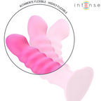 INTENS - CINDY VIBRATOR STØRRELSE L SPIRALDESIGN 10 VIBRATIONER LYSERØD FJERNBETJENING