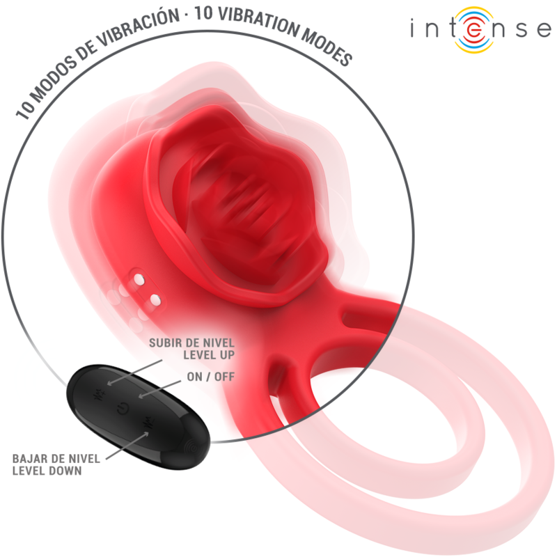 INTENS - GAIL STIMULATOR ROSE 10 VIBRATIONER RØD FJERNBETJENING