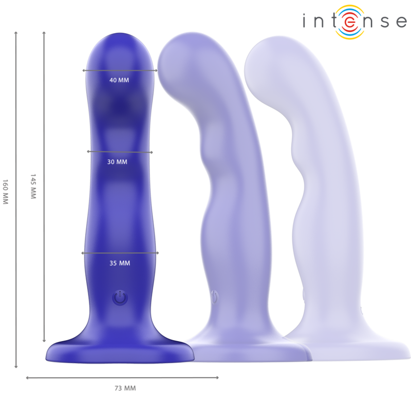 INTENS - KORT VIBRATOR MED SUGEKOP BLÅ FJERNBETJENING