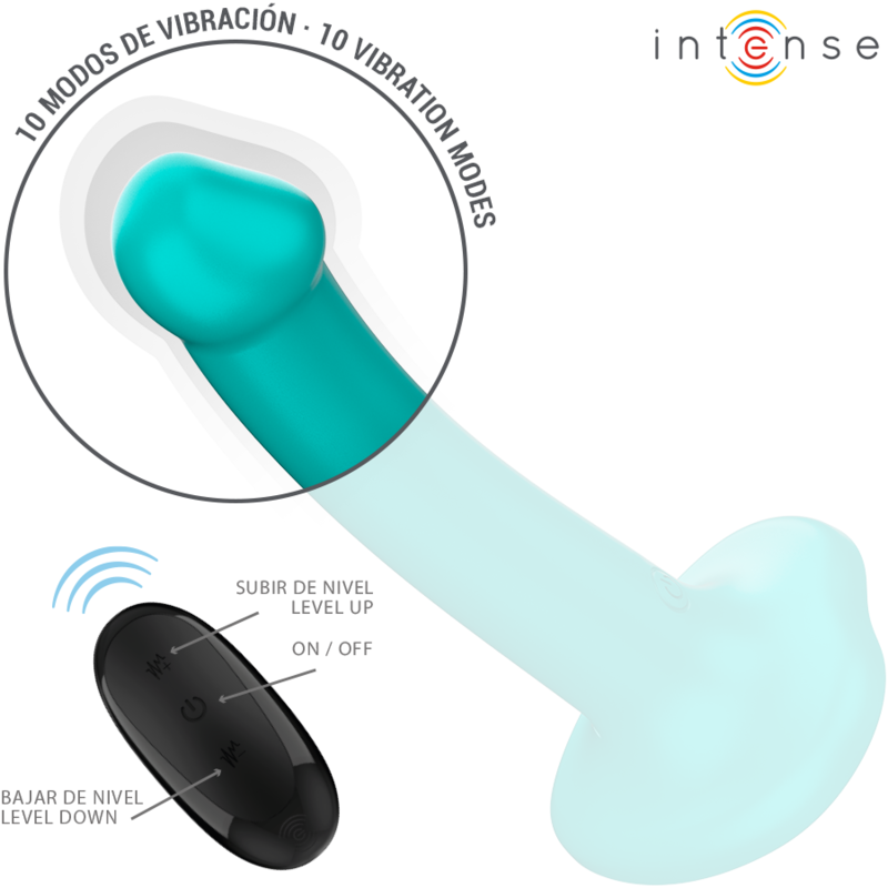 INTENSE - KATIE VIBRATOR MED SUGEKOP 10 VIBRATIONER BLÅ FJERNBETJENING
