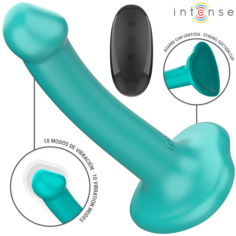 INTENSE - KATIE VIBRATOR MED SUGEKOP 10 VIBRATIONER BLÅ FJERNBETJENING