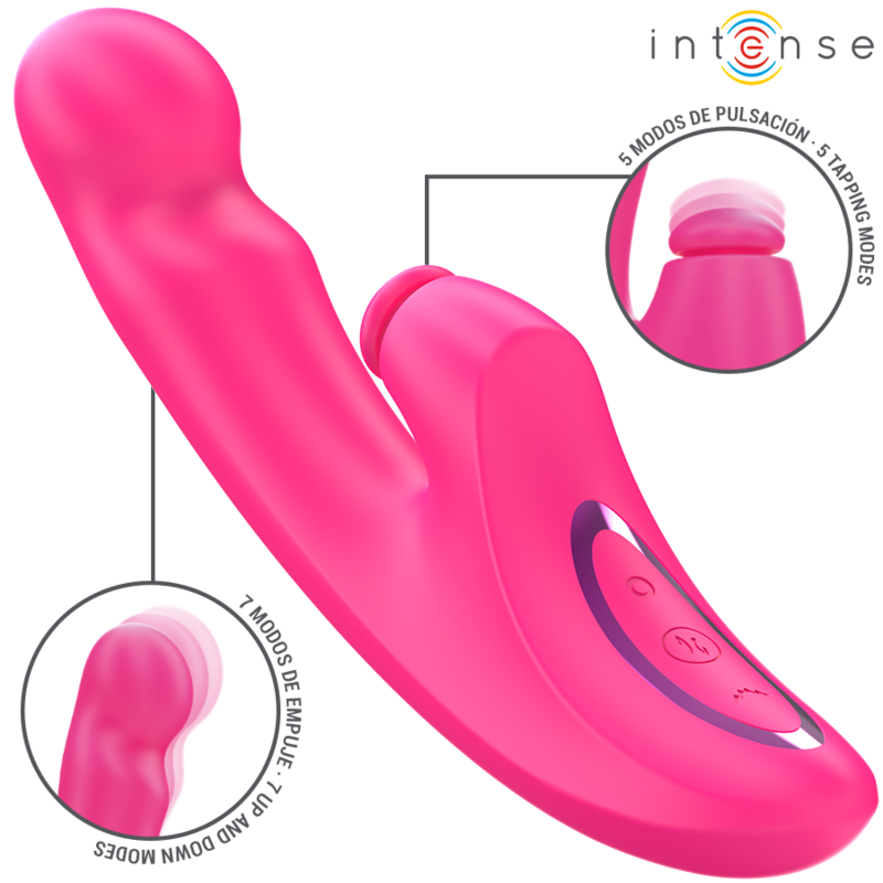 INTENSE - EMI VIBRATOR 13,5 CM MULTIFUNKTION 3 I 1 10 VIBRATIONER LYSERØD