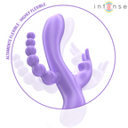 INTENSE - MIKO TRIPLE VIBRATOR KANIN & STIMULATOR & ANAL 7 VIBRATIONER LILLA