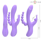 INTENSE - MIKO TRIPLE VIBRATOR KANIN & STIMULATOR & ANAL 7 VIBRATIONER LILLA