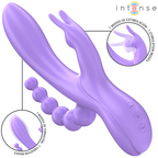 INTENSE - MIKO TRIPLE VIBRATOR KANIN & STIMULATOR & ANAL 7 VIBRATIONER LILLA