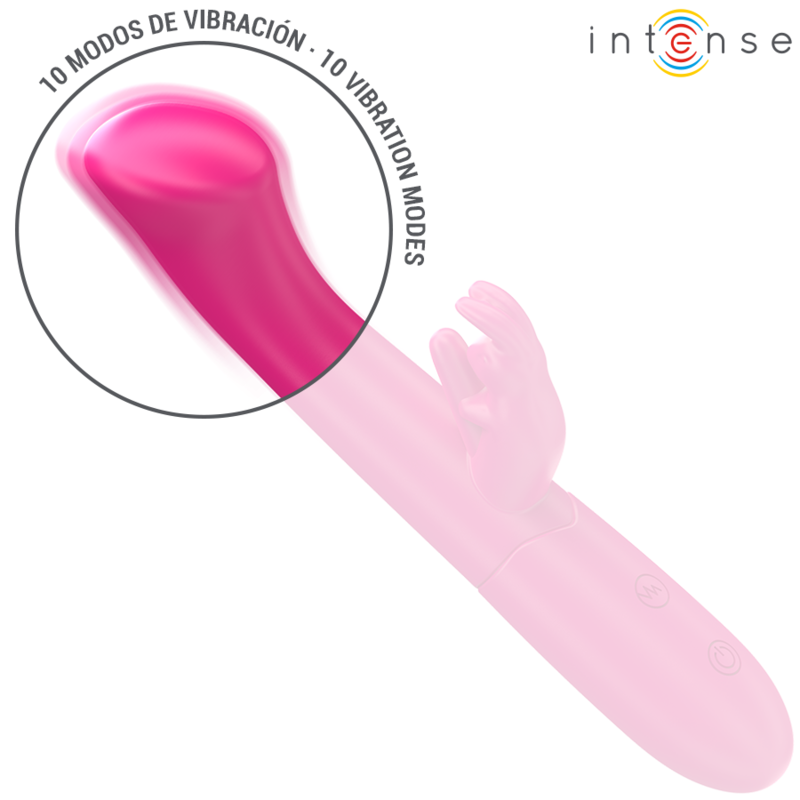INTENSE - JULIETA KANINVIBRATOR 18,6 CM 10 VIBRATIONER LYSERØD