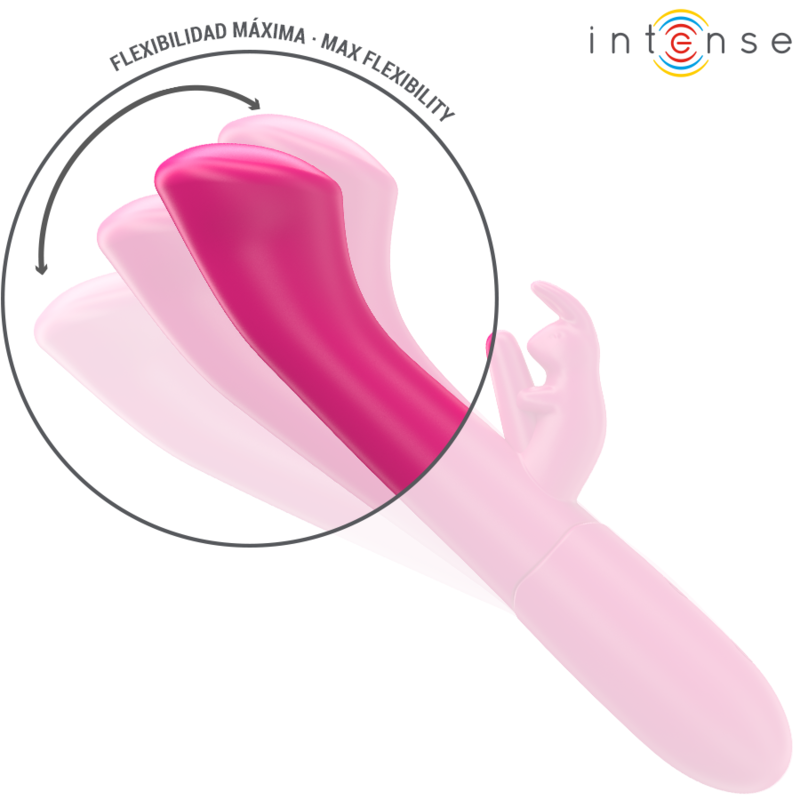 INTENSE - JULIETA KANINVIBRATOR 18,6 CM 10 VIBRATIONER LYSERØD