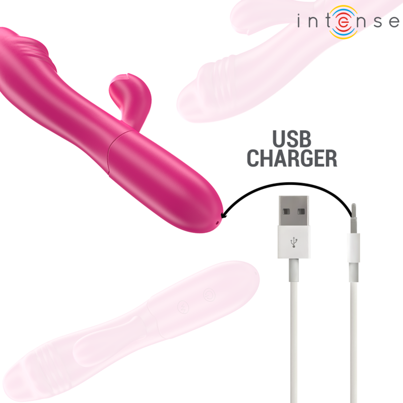 INTENSE - IVY FLEKSIBEL VIBRATOR 10 VIBRATIONER MED STIMULERENDE TUNGE PINK