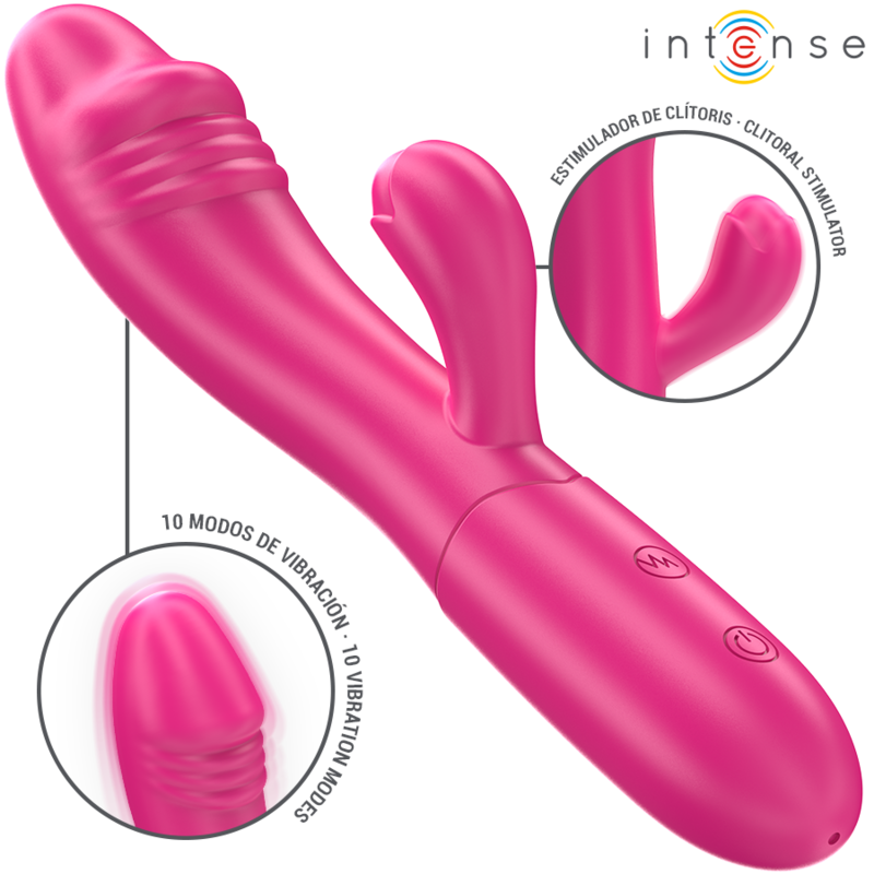 INTENSE - IVY FLEKSIBEL VIBRATOR 10 VIBRATIONER MED STIMULERENDE TUNGE PINK