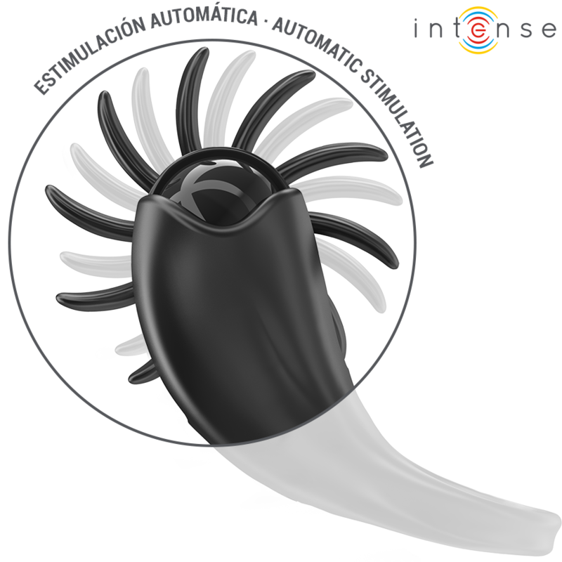 INTENSE - MABEL VIBRERINGSRING 10 VIBRATIONER MED KLITORISSTIMULATOR SORT