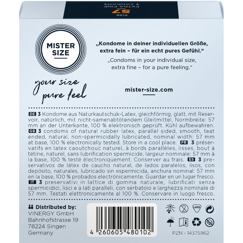 MISTER SIZE - KONDOMSTØRRELSE L 57 MM (3 ENHEDER)