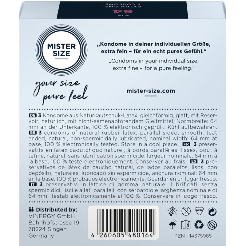MISTER SIZE - KONDOMSTØRRELSE XXL 64 MM (3 ENHEDER)
