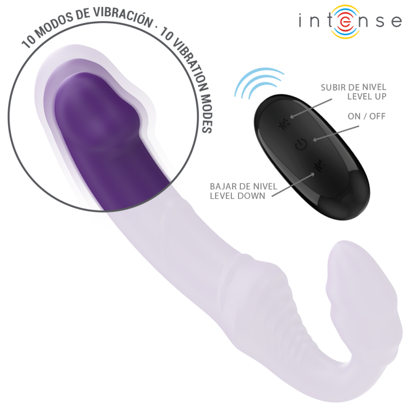 INTENSE - JILL DOBBELTVIBRATOR 20 CM LILLA FJERNBETJENING