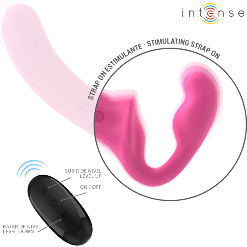INTENSE - AMY DOBBELTVIBRATOR 20 CM LYSERØD FJERNBETJENING