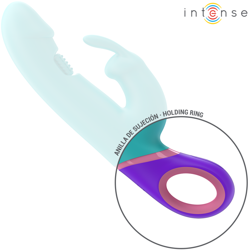 INTENSE - MONICA KANINVIBRATOR MED ROTERENDE G-PUNKT STIMULATOR BLÅ