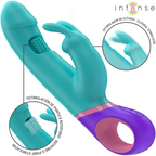 INTENSE - MONICA KANINVIBRATOR MED ROTERENDE G-PUNKT STIMULATOR BLÅ