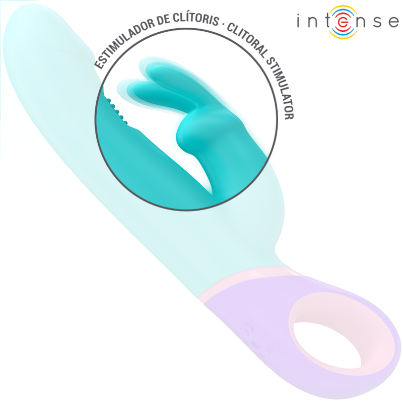 INTENSE - MONICA KANINVIBRATOR MED ROTERENDE G-PUNKT STIMULATOR BLÅ
