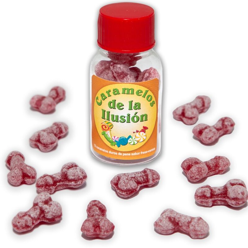 DIABLO PICANTE - 12 PENISFORMEDE ILLUSIONSSLIK JORDBÆR/KIRSEBÆR